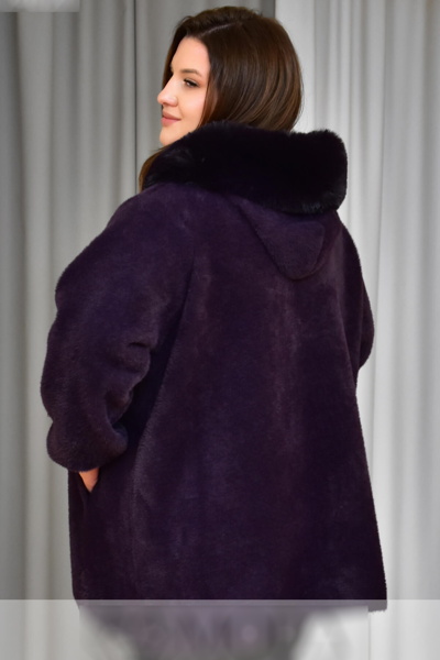 Пальто з альпаки  "Роузі" чорниця