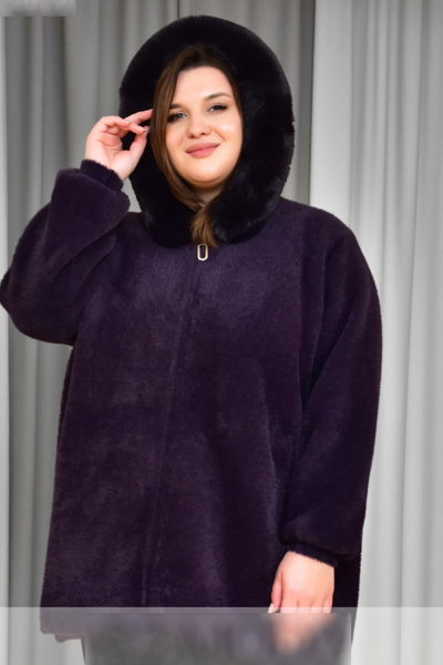 Пальто з альпаки  "Роузі" чорниця