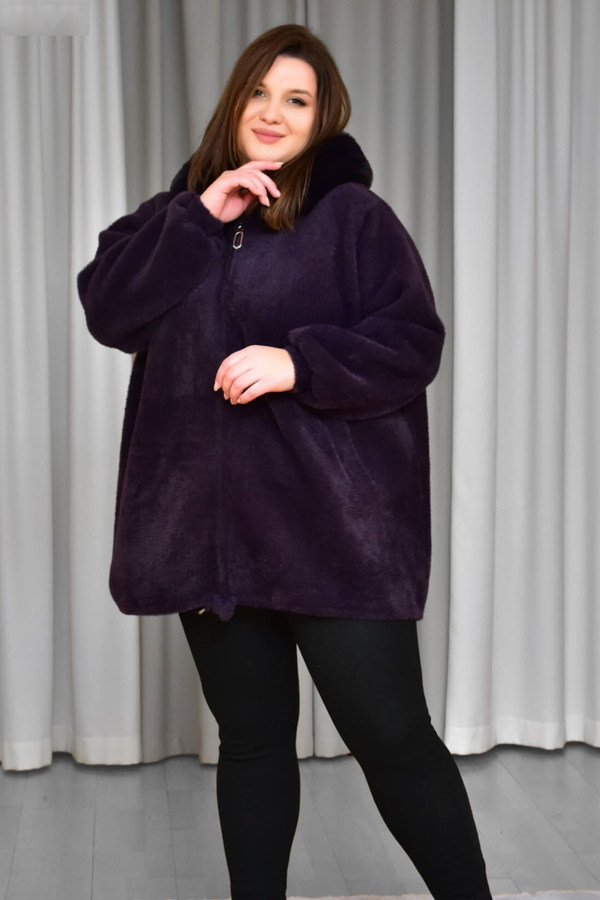 Пальто з альпаки  "Роузі" чорниця