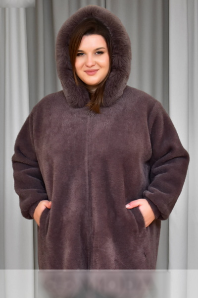 Пальто з альпаки  "Роузі" шоколад