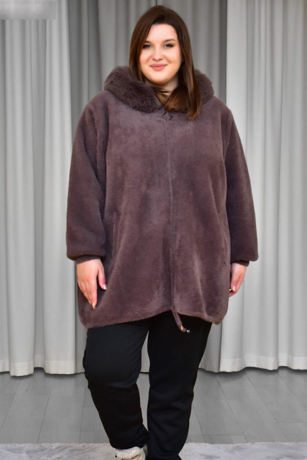 Пальто з альпаки  "Роузі" шоколад