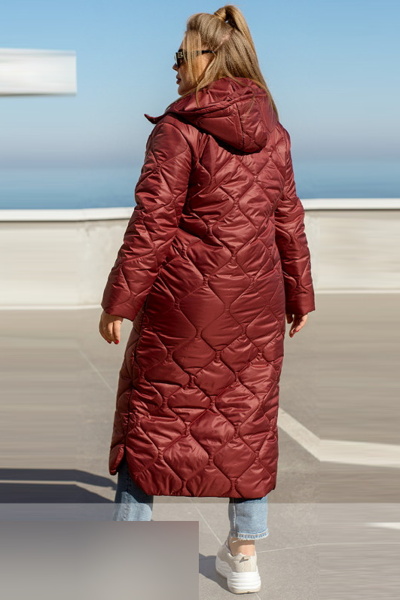 Зимове стьобане пальто "Піпел" бордо