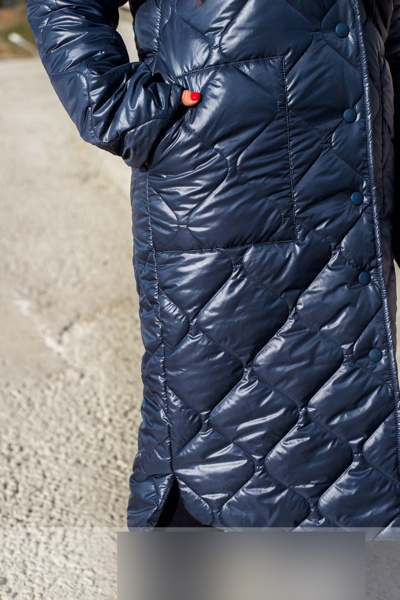 Зимове стьобане пальто "Піпел" темно-синє