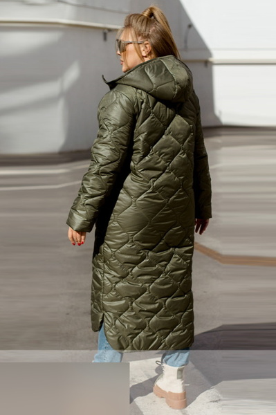 Зимове стьобане пальто "Піпел" хакі