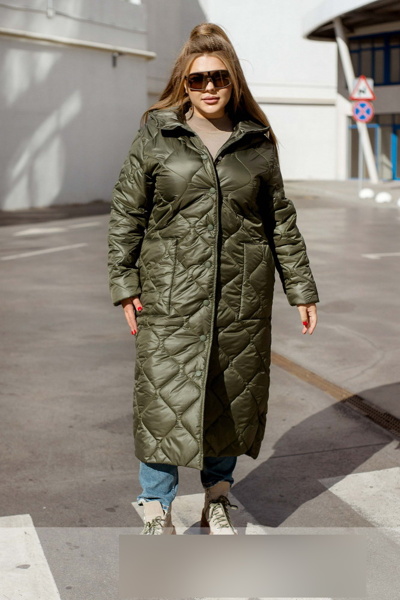 Зимове стьобане пальто "Піпел" хакі