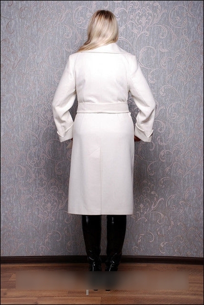Пальто великих розмірів "Рене" біле
