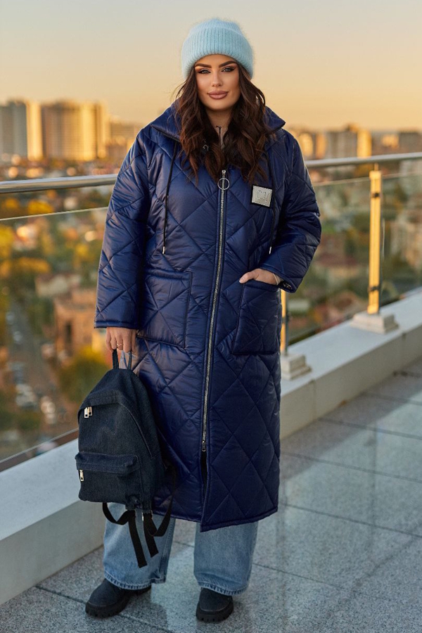 Зимове пальто "Модерн" темно-синє