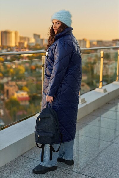 Зимове пальто "Модерн" темно-синє