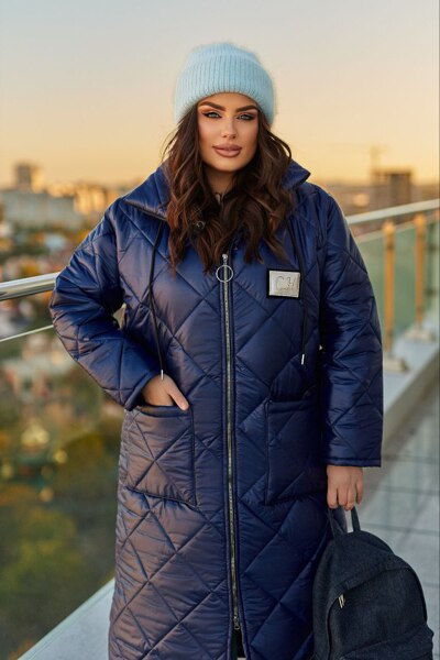 Зимове пальто "Модерн" темно-синє