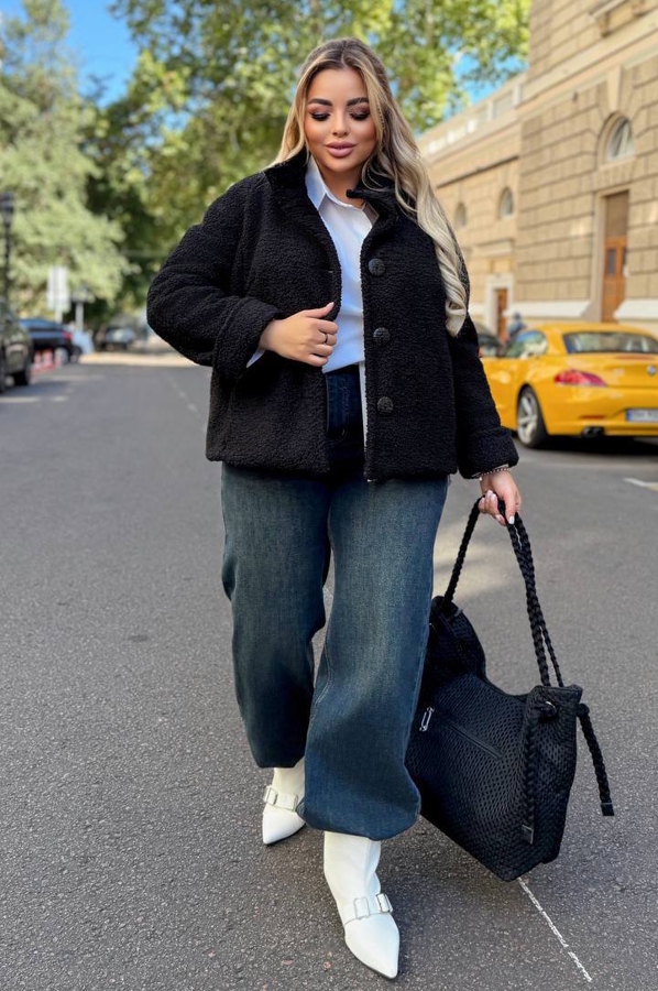 Пальто з букле "Ісоль" чорне