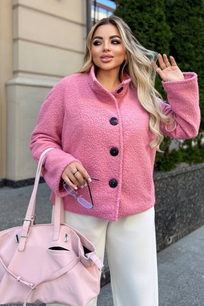 Пальто з букле "Ісоль" рожеве