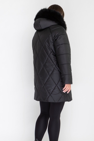 Зимова куртка "Ярослава" з хутром чорна