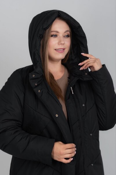 Зимове пальто "Каріна" чорне