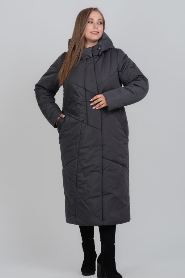 Зимове пальто "Каріна" графіт