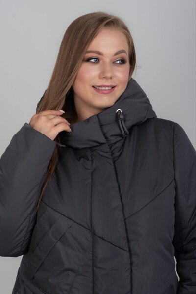 Зимове пальто "Каріна" графіт