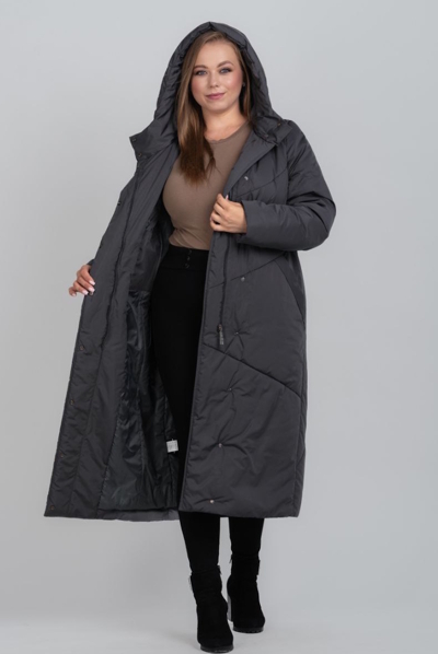 Зимове пальто "Каріна" графіт