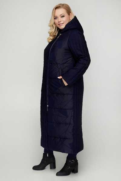 Пальто великих розмірів "Марія" синє