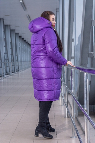Зимова куртка великих розмірів "Агнес" фіолетова