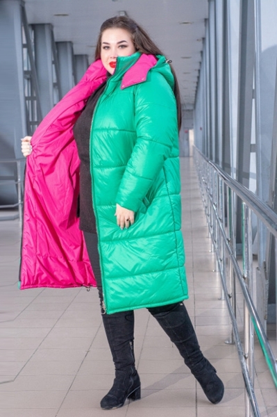 Зимова куртка великих розмірів "Агнес" зелена