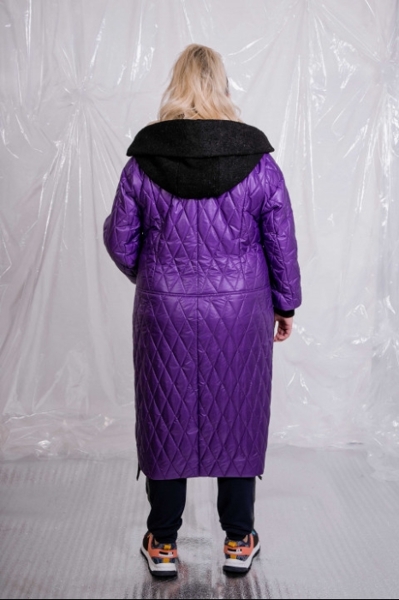 Пальто великих розмірів "Кармен" фіолетове