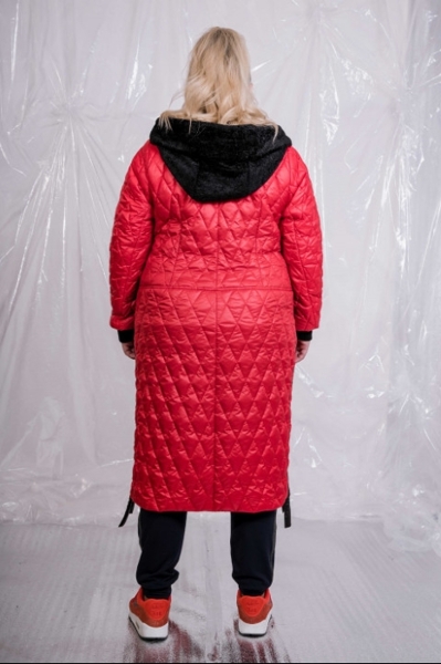 Пальто великих розмірів "Кармен" червоне