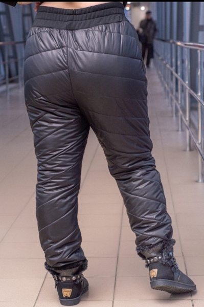 Зимові брюки великих розмірів "Квадро" чорні