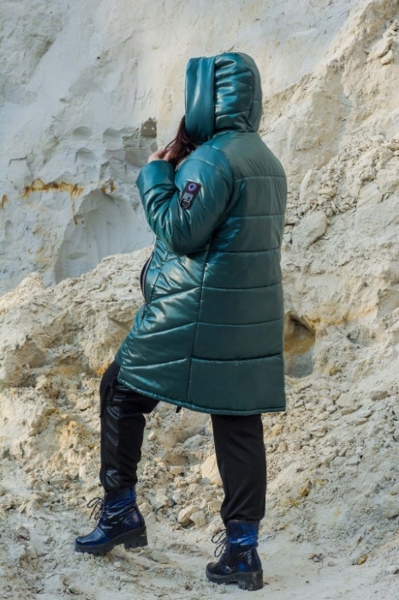 Зимова куртка великих розмірів "Ліола" зелена