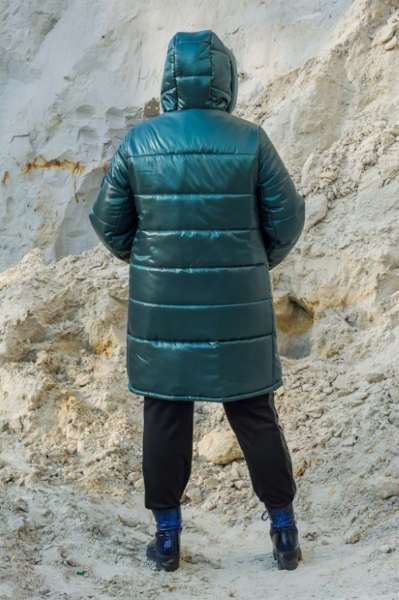 Зимова куртка великих розмірів "Ліола" зелена