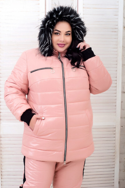 Зимова куртка великих розмірів "Скай" пудра