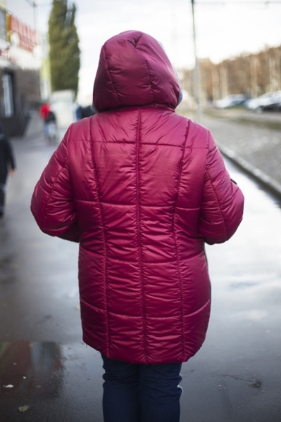 Зимова куртка великих розмірів "Таяна" бордо