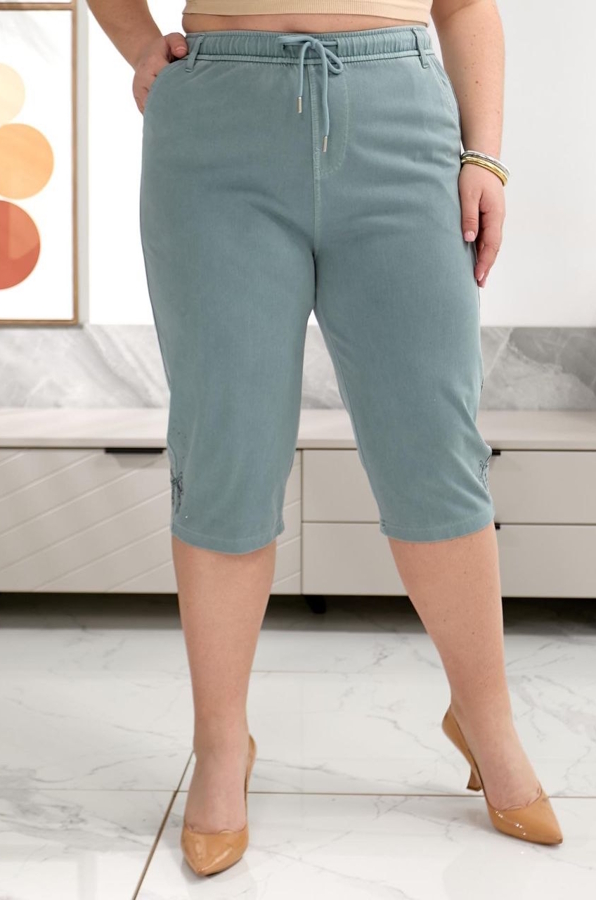 Джинсові капрі "Каприз" ментол