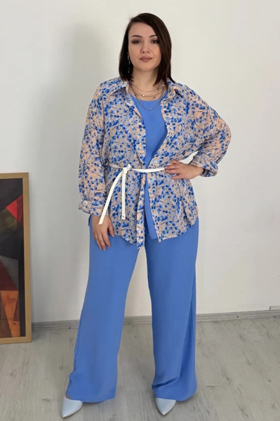 Літні брюки-палаццо "Несті" голубі