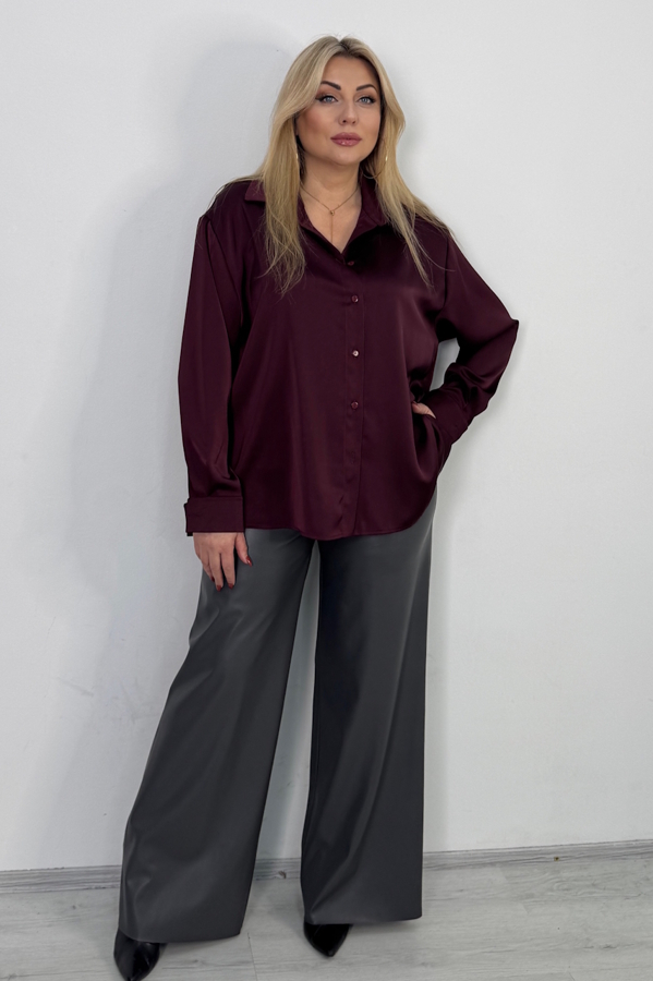 Брюки-палаццо з екошкіри "Норд" графіт