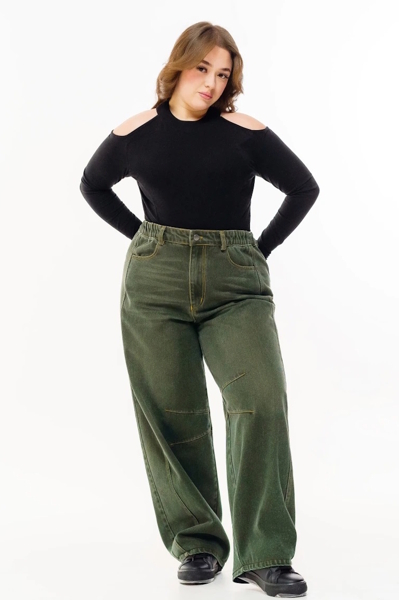 Джинси Baggy "Селена" оливка