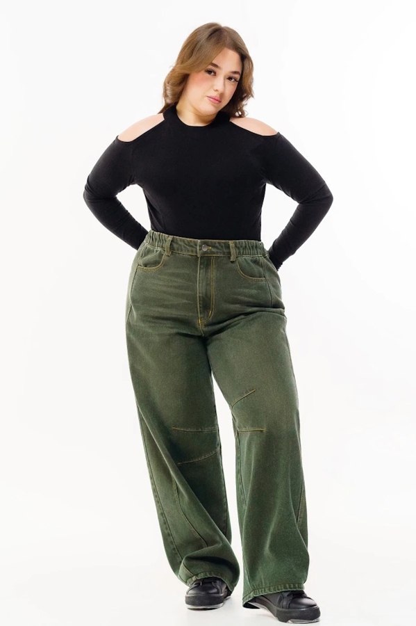 Джинси Baggy "Селена" оливка