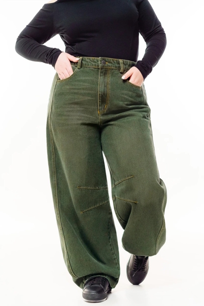 Джинси Baggy "Селена" оливка