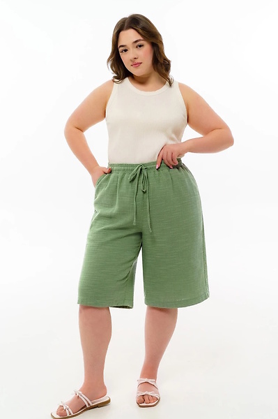 Шорти з мусліну "Візит" оливка