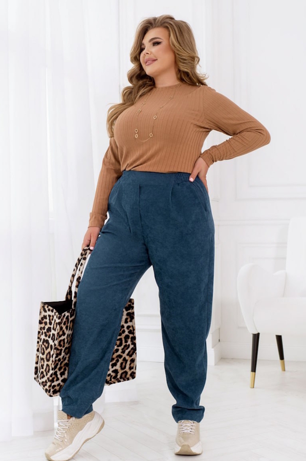 Брюки з вельвету "Фармен" сині