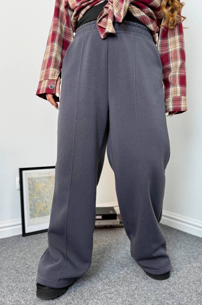 Теплі штани-палаццо "Навая" графіт