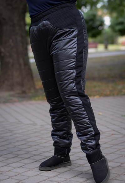 Зимові брюки великих розмірів "Річі" чорні