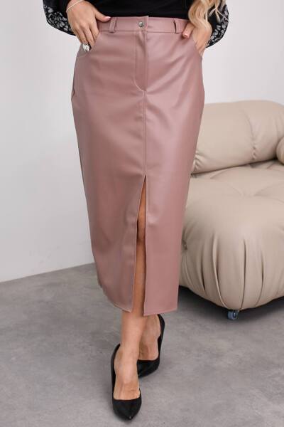 Шкіряна спідниця "Грейс" мокко