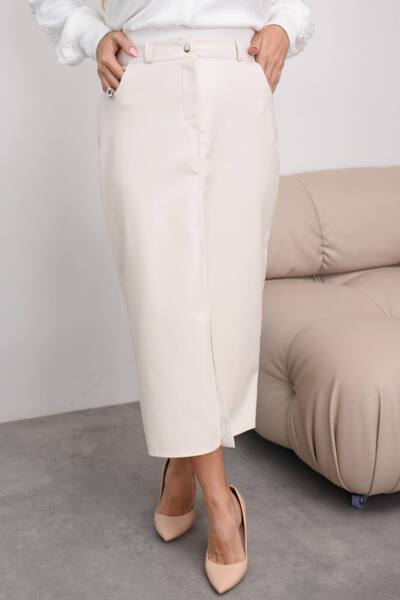 Шкіряна спідниця "Грейс" молоко