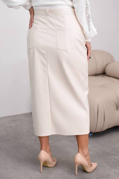 Шкіряна спідниця "Грейс" молоко