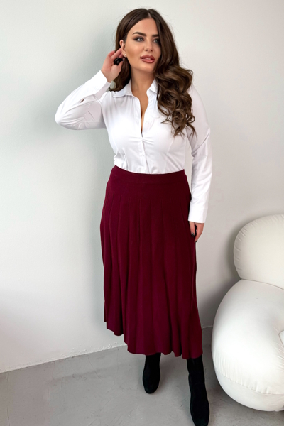 В'язана спідниця "Габі" бордо