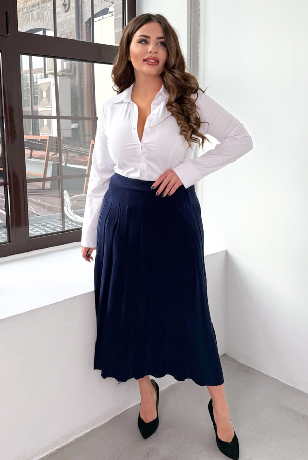 В'язана спідниця "Габі" темно-синя