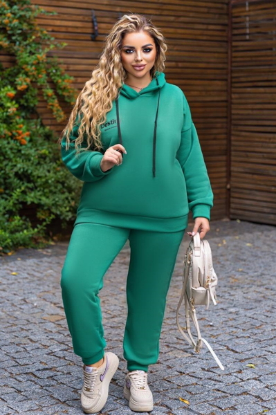 Утеплений спортивний костюм "Катя" зелений