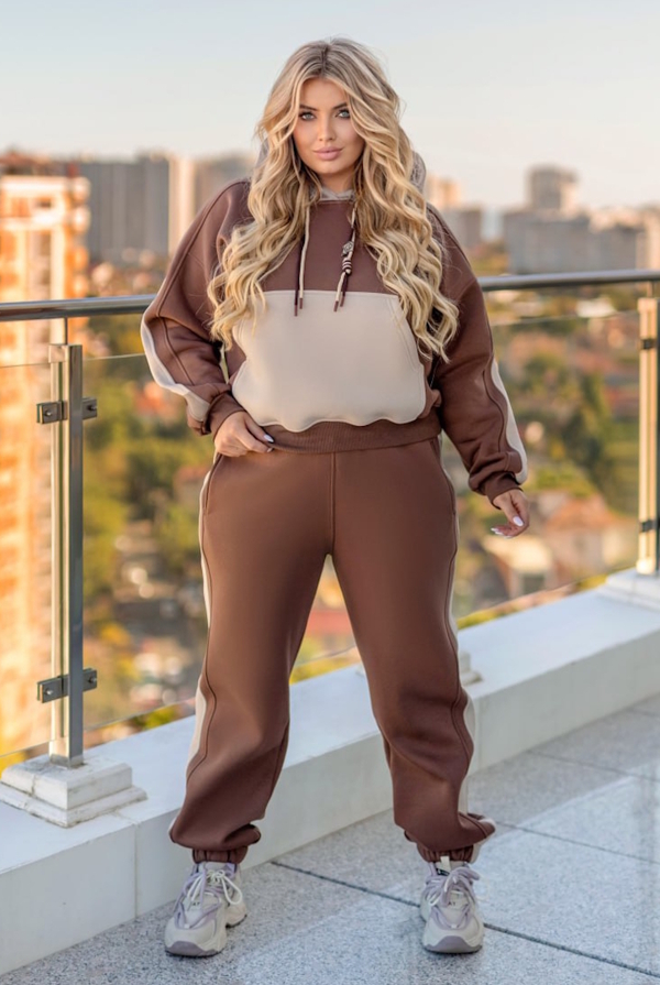 Теплий костюм "Барбара" шоколад