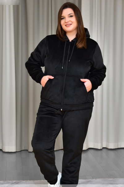 Велюровий спортивний костюм "Малібу" чорний