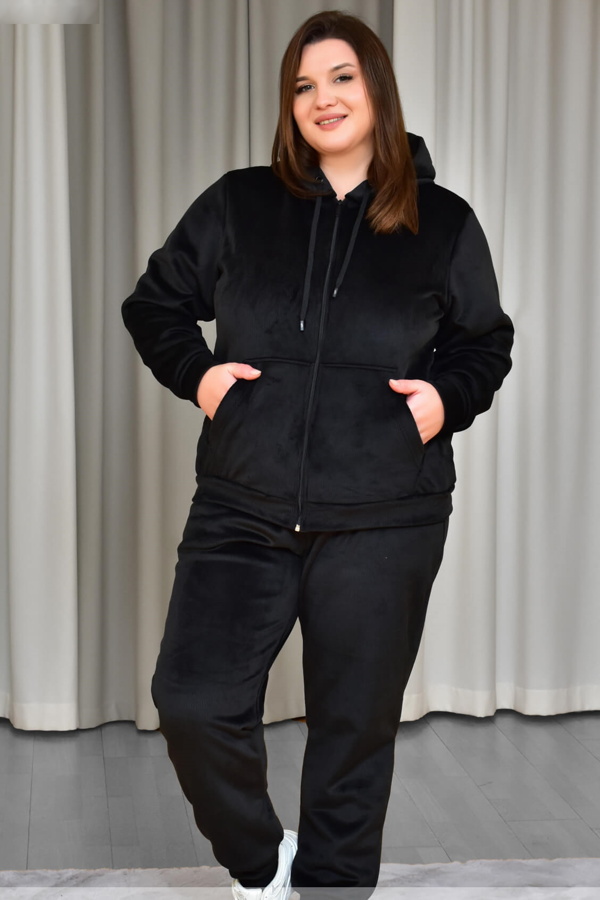 Велюровий спортивний костюм "Малібу" чорний