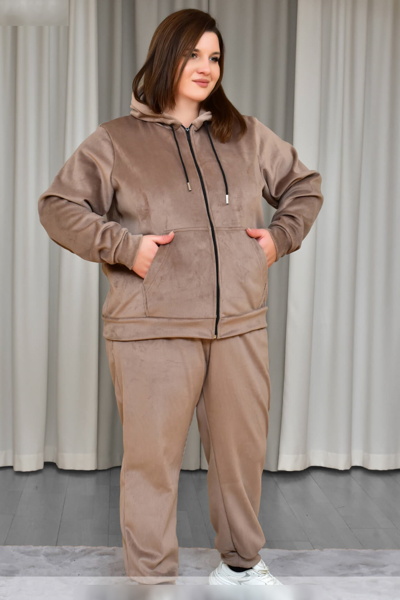 Велюровий спортивний костюм "Малібу" бежевий
